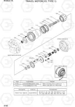 4140 TRAVEL MOTOR(1/3, TYPE 1) R140LC-7A, Hyundai