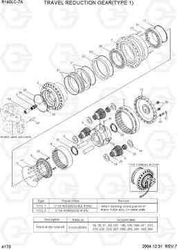 4170 TRAVEL REDUCTION GEAR R140LC-7A, Hyundai