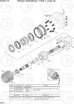 4172 TRAVEL MOTOR(2/2, TYPE 1, LCM-7A) R140LC-7A, Hyundai