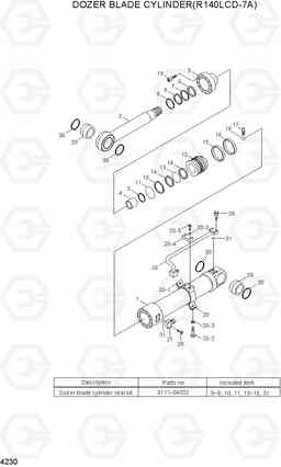 4230 DOZER BLADE CYLINDER(R140LCD-7A) R140LC-7A, Hyundai