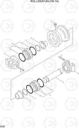 5120 ROLLER(R140LCM-7A) R140LC-7A, Hyundai