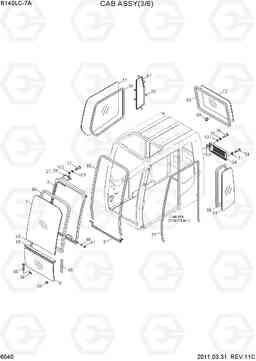 6040 CAB ASSY(3/6) R140LC-7A, Hyundai