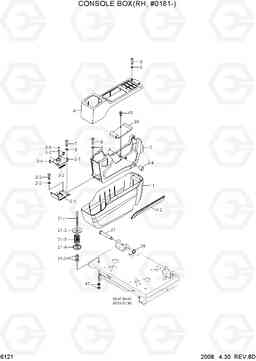 6121 CONSOLE BOX(RH, #0181-) R140LC-7A, Hyundai