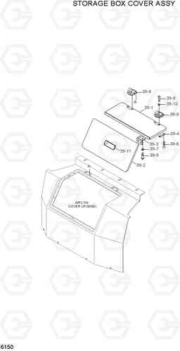 6150 STORAGE BOX COVER ASSY R140LC-7A, Hyundai