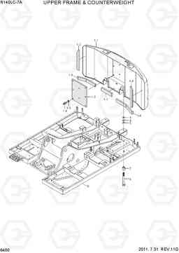 6400 UPPER FRAME & COUNTERWEIGHT R140LC-7A, Hyundai