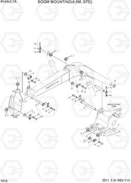 7010 BOOM MOUNTING(4.6M, STD) R140LC-7A, Hyundai