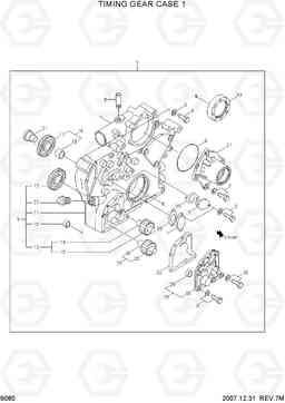 9080 TIMING GEAR CASE 1 R140LC-7A, Hyundai