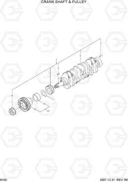 9150 CRANKSHAFT & PULLEY R140LC-7A, Hyundai