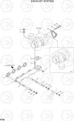 9190 EXHAUST SYSTEM R140LC-7A, Hyundai