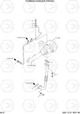 9210 TURBOCHARGER PIPING R140LC-7A, Hyundai