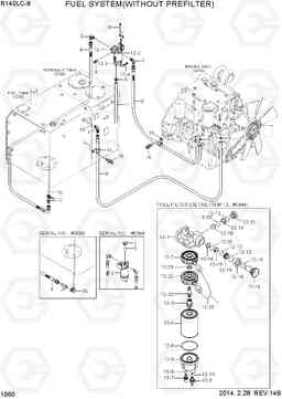 1060 FUEL SYSTEM(WITHOUT PREFILTER) R140LC-9, Hyundai