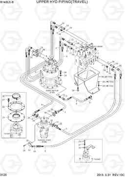 3120 UPPER HYD PIPING(TRAVEL) R140LC-9, Hyundai