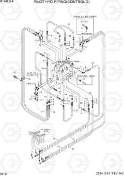 3210 PILOT HYD PIPING(CONTROL 2) R140LC-9, Hyundai