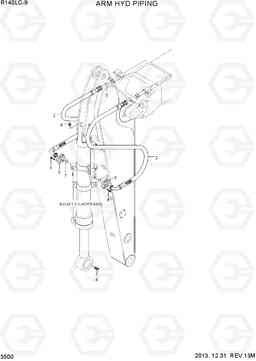 3500 ARM HYD PIPING R140LC-9, Hyundai