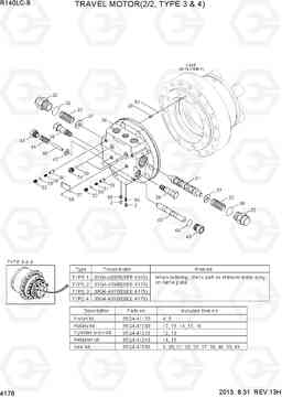 4176 TRAVEL MOTOR(2/2, TYPE 3 & 4) R140LC-9, Hyundai