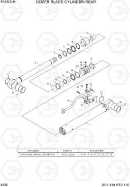 4230 DOZER BLADE CYLINDER-REAR R140LC-9, Hyundai