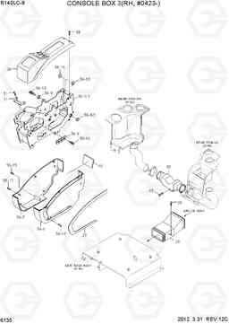 6135 CONSOLE BOX 3(RH, #0423-) R140LC-9, Hyundai