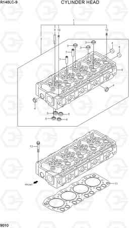 9010 CYLINDER HEAD R140LC-9, Hyundai