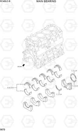 9070 MAIN BEARING R140LC-9, Hyundai