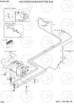 1100 AIR CONDITIONER BOTTOM SUB R140LC-9A, Hyundai