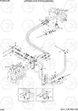 3100 UPPER HYD PIPING(BASE) R140LC-9A, Hyundai