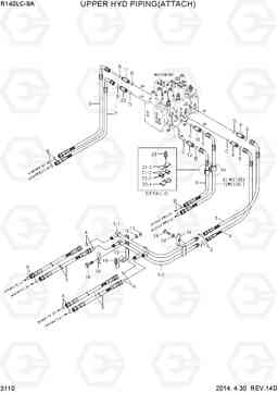 3110 UPPER HYD PIPING(ATTACH) R140LC-9A, Hyundai