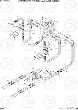 3115 UPPER HYD PIPING 1(ADJUST BOOM) R140LC-9A, Hyundai