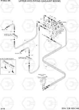 3116 UPPER HYD PIPING 2(ADJUST BOOM) R140LC-9A, Hyundai