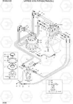 3120 UPPER HYD PIPING(TRAVEL) R140LC-9A, Hyundai