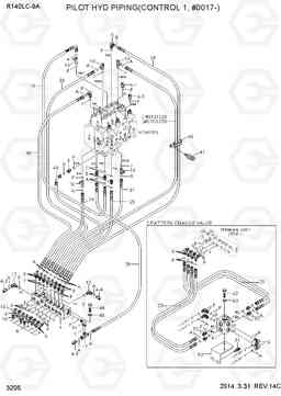 3205 PILOT HYD PIPING(CONTROL 1, #0017-) R140LC-9A, Hyundai