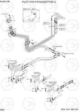 3240 PILOT HYD PIPING(BOTTOM 2) R140LC-9A, Hyundai