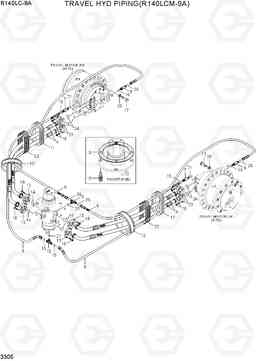 3305 TRAVEL HYD PIPING(R140LCM-9A) R140LC-9A, Hyundai