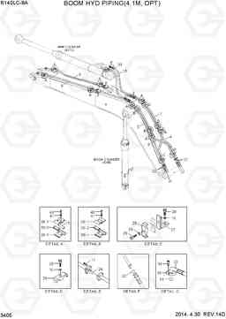 3405 BOOM HYD PIPING(4.1M, OPT) R140LC-9A, Hyundai