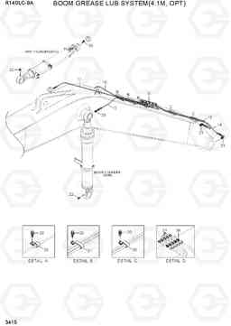 3415 BOOM GREASE LUB SYSTEM(4.1M, OPT) R140LC-9A, Hyundai