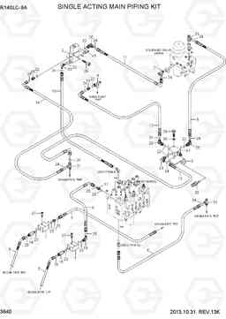 3640 SINGLE ACTING MAIN PIPING KIT R140LC-9A, Hyundai