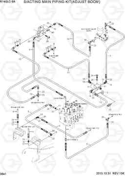 3641 S/ACTING MAIN PIPING KIT(ADJUST BOOM) R140LC-9A, Hyundai