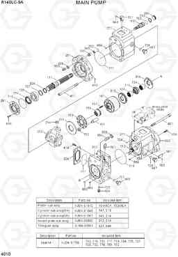 4010 MAIN PUMP R140LC-9A, Hyundai