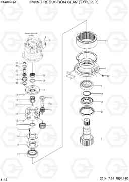 4115 SWING REDUCTION GEAR(TYPE 2,3) R140LC-9A, Hyundai