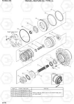 4170 TRAVEL MOTOR(1/2, TYPE 2) R140LC-9A, Hyundai