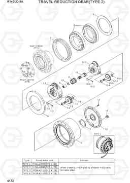 4172 TRAVEL REDUCTION GEAR (TYPE 2) R140LC-9A, Hyundai
