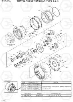 4177 TRAVEL REDUCTION GEAR (TYPE 3 & 4) R140LC-9A, Hyundai