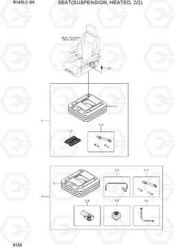 6155 SEAT(SUSPENSION, HEATED, 2/2) R140LC-9A, Hyundai