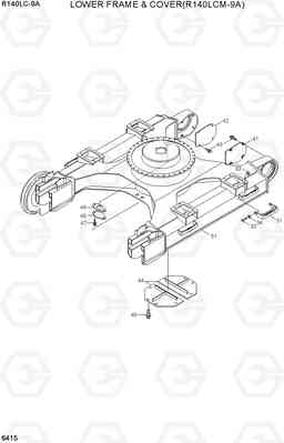 6415 LOWER FRAME & COVER(R140LCM-9A) R140LC-9A, Hyundai