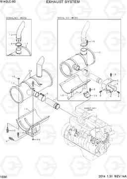 1030 EXHAUST SYSTEM R140LC-9S, Hyundai
