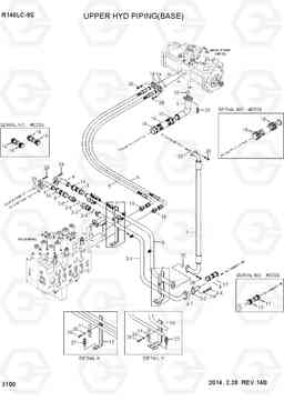 3100 UPPER HYD PIPING(BASE) R140LC-9S, Hyundai