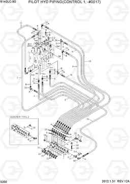 3200 PILOT HYD PIPING(CONTROL 1, -#0017) R140LC-9S, Hyundai