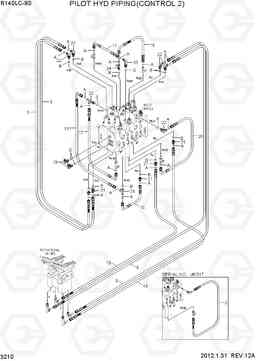 3210 PILOT HYD PIPING(CONTROL 2) R140LC-9S, Hyundai