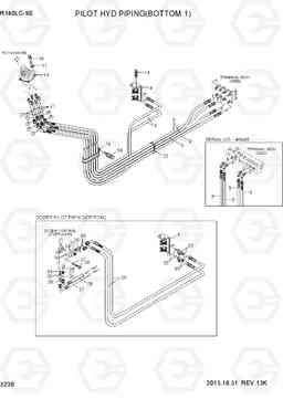 3230 PILOT HYD PIPING(BOTTOM 1) R140LC-9S, Hyundai