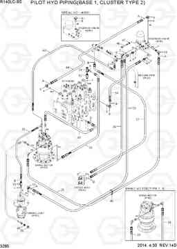 3285 PILOT HYD PIPING(BASE 1, CLUSTER TYPE 2) R140LC-9S, Hyundai