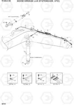 3410 BOOM GREASE LUB SYSTEM(4.6M, STD) R140LC-9S, Hyundai